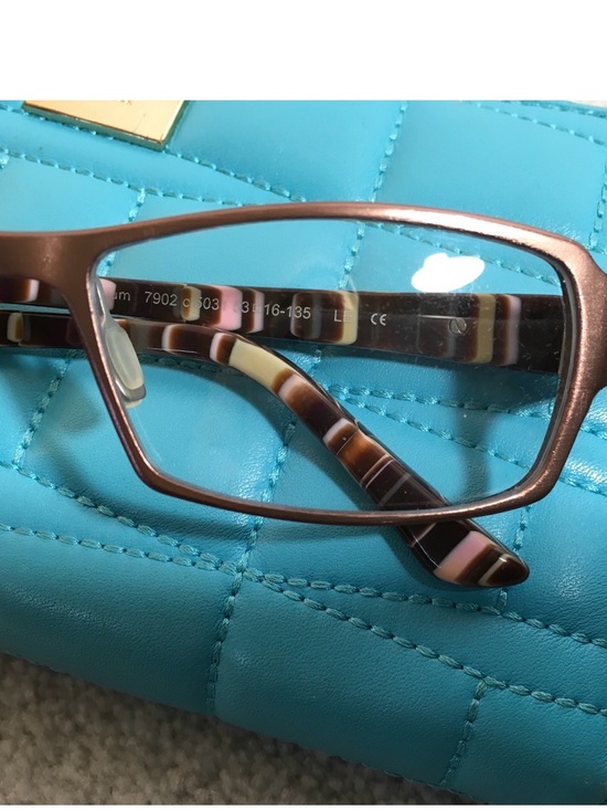 Women\'s Rectangular Eyeglasses Frame 7902 Bronze Aluminum w/nose pads